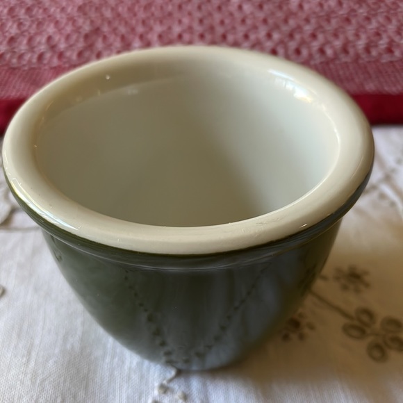 Vintage Hall Pottery custard egg cup 1/2 cup green - Picture 2 of 6
